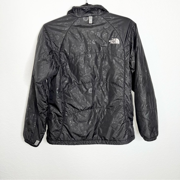 The North Face Jacket Coat Girls Large Floral Puffer Black Zip Up Soft Shell C1 - Picture 5 of 10